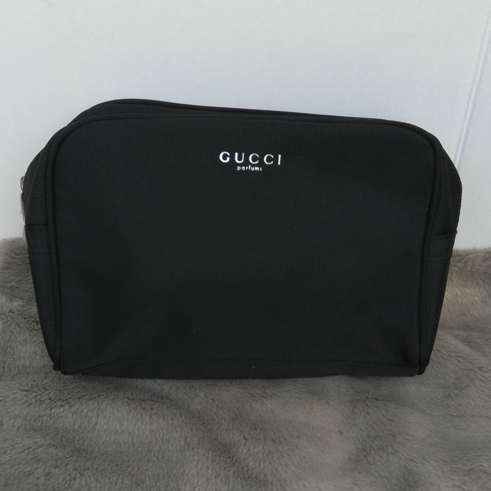 Gucci Black Logo Cosmetic Pouch